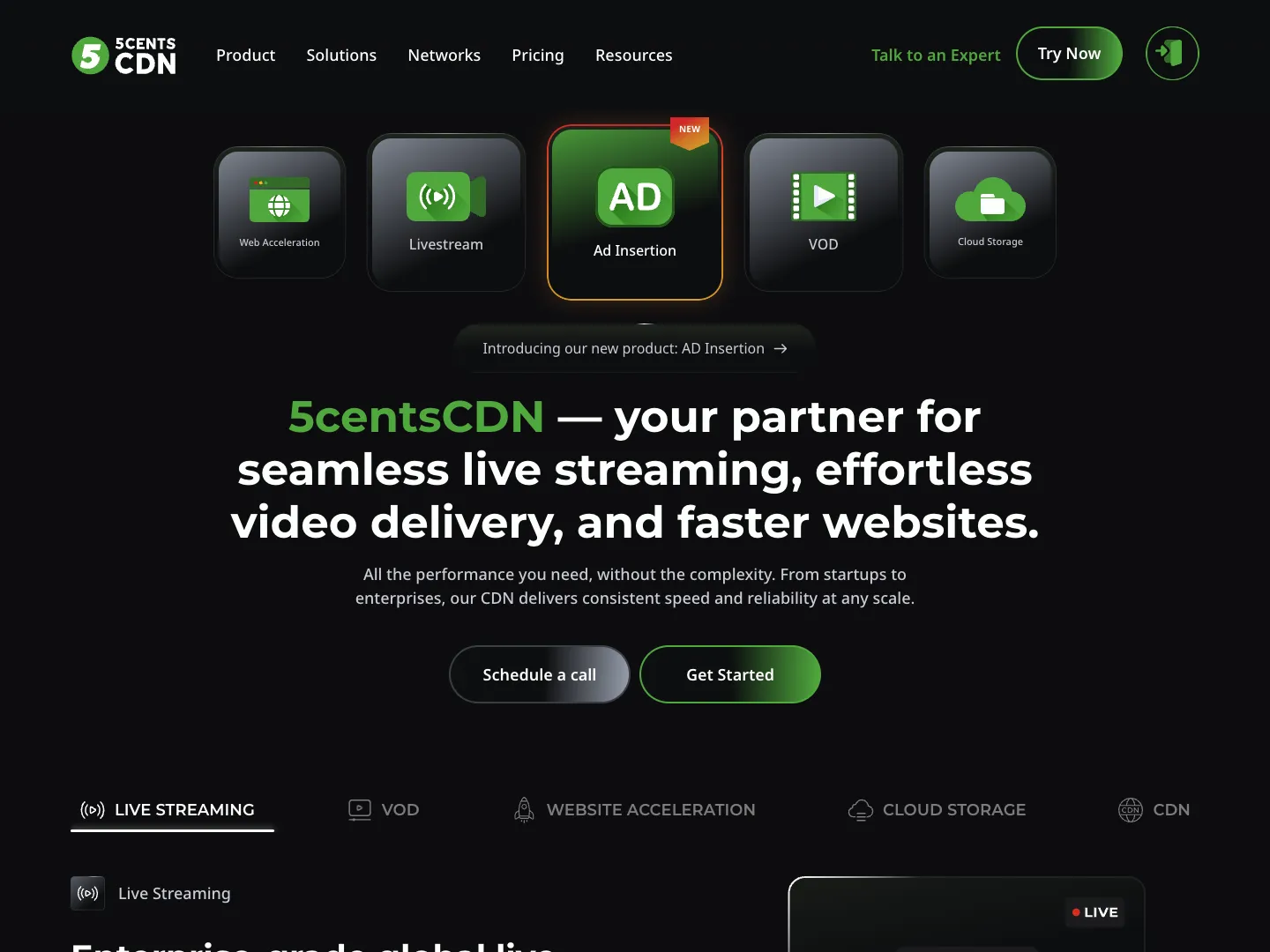 5centsCDN website