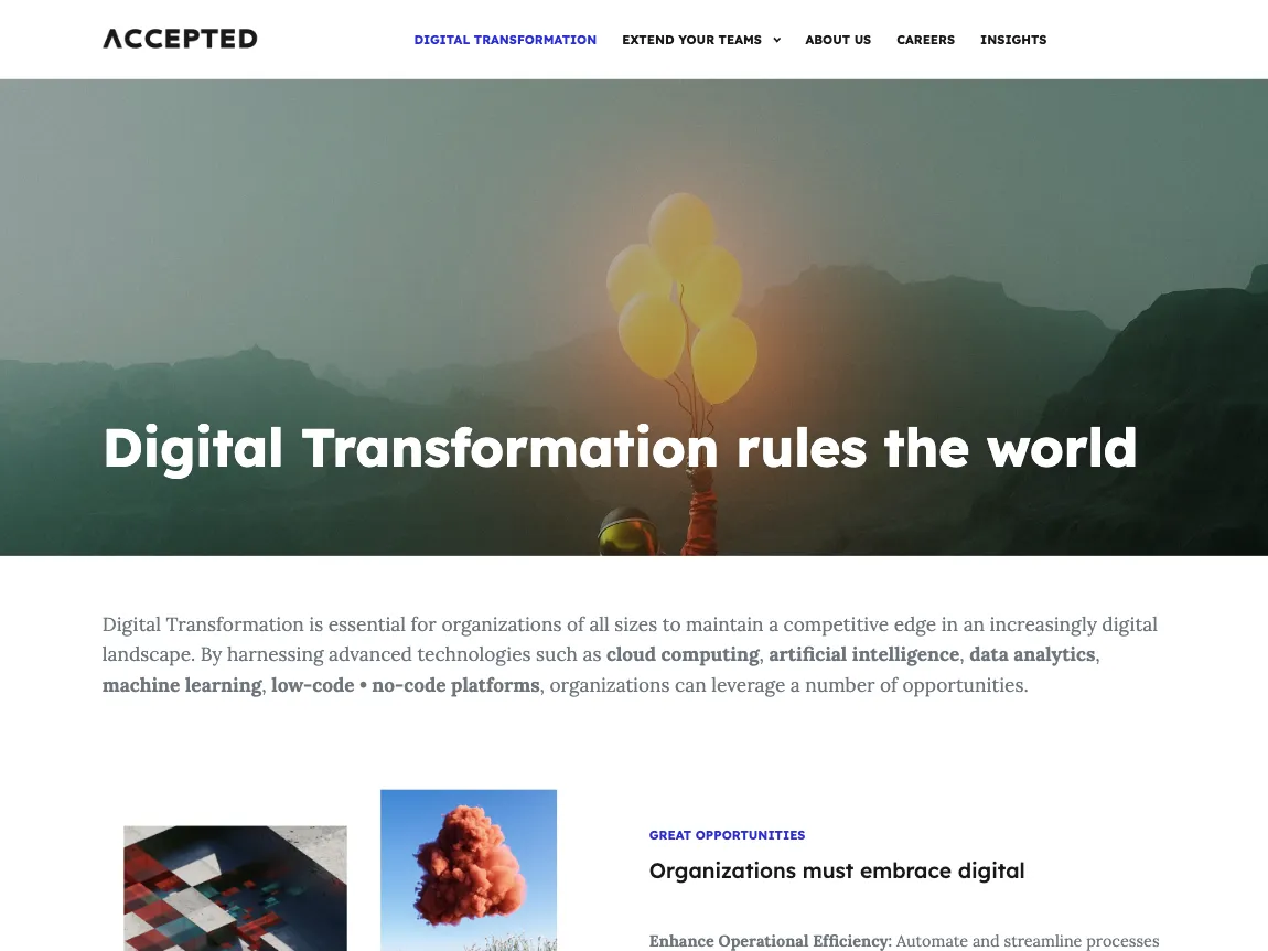 Accepted website