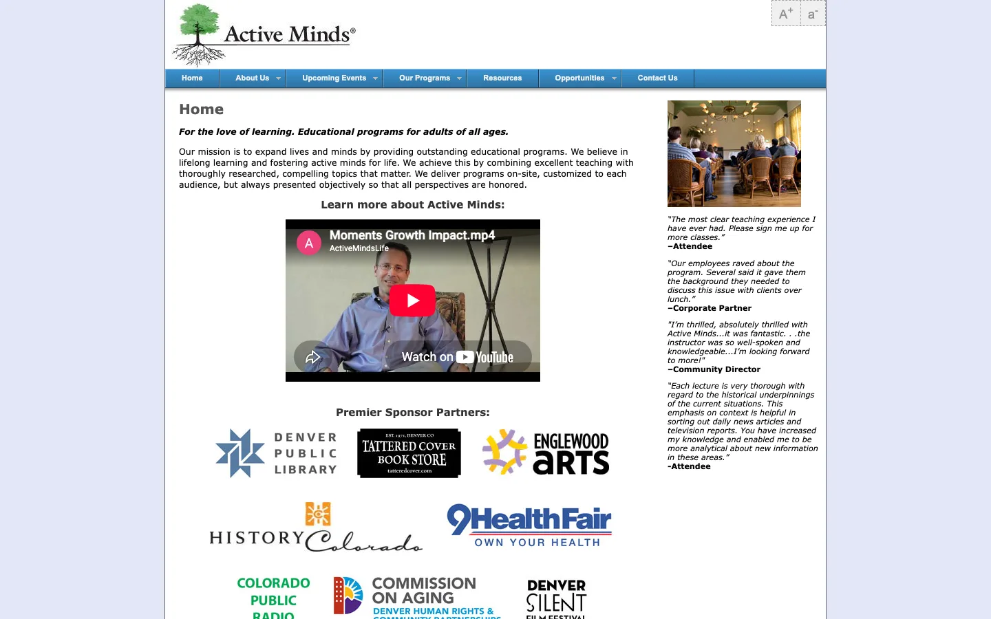Active Minds website