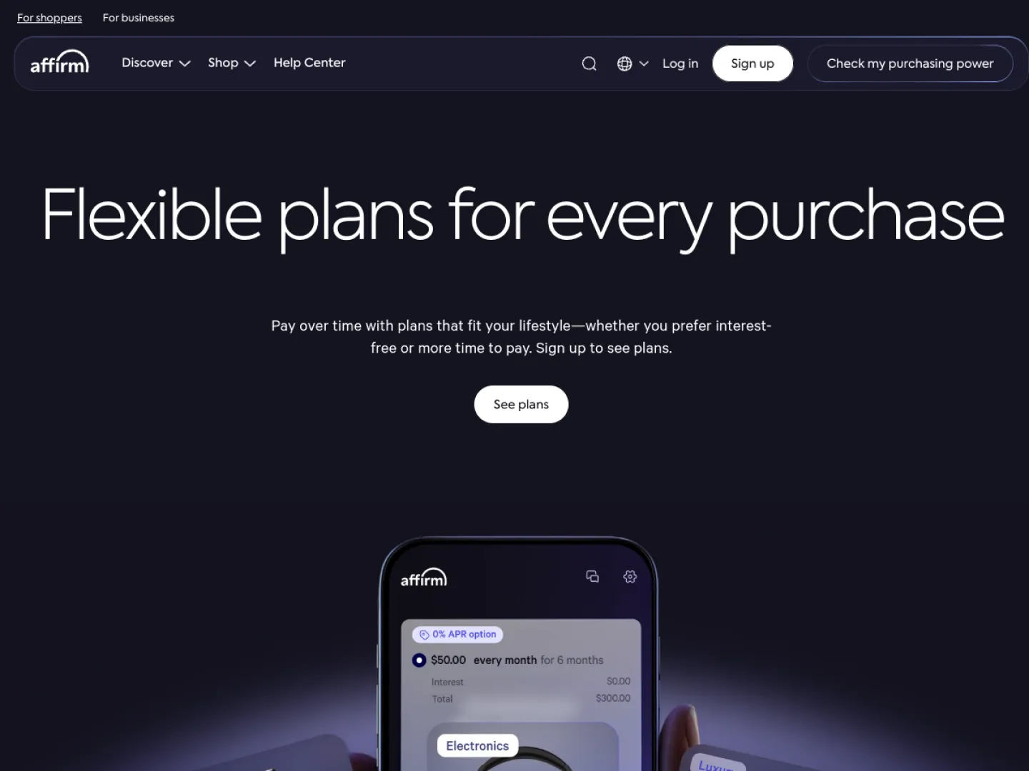 Affirm website