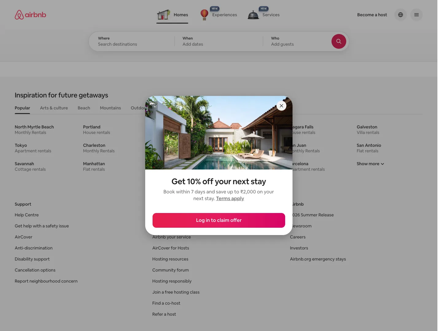 Airbnb website