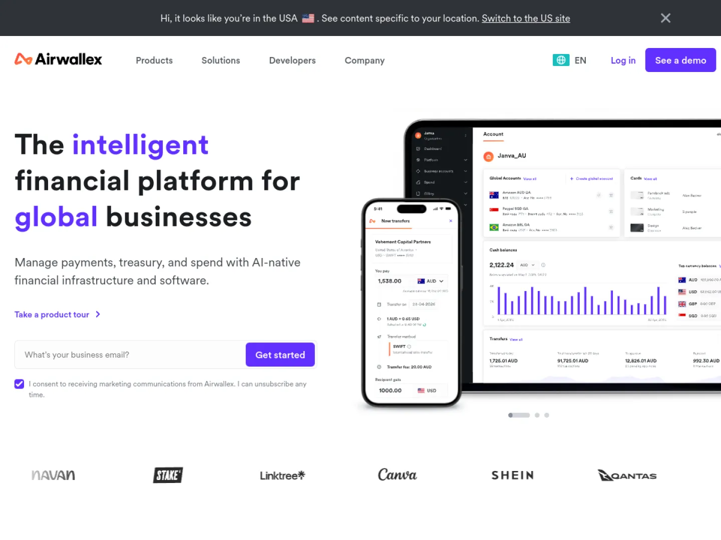 Airwallex website