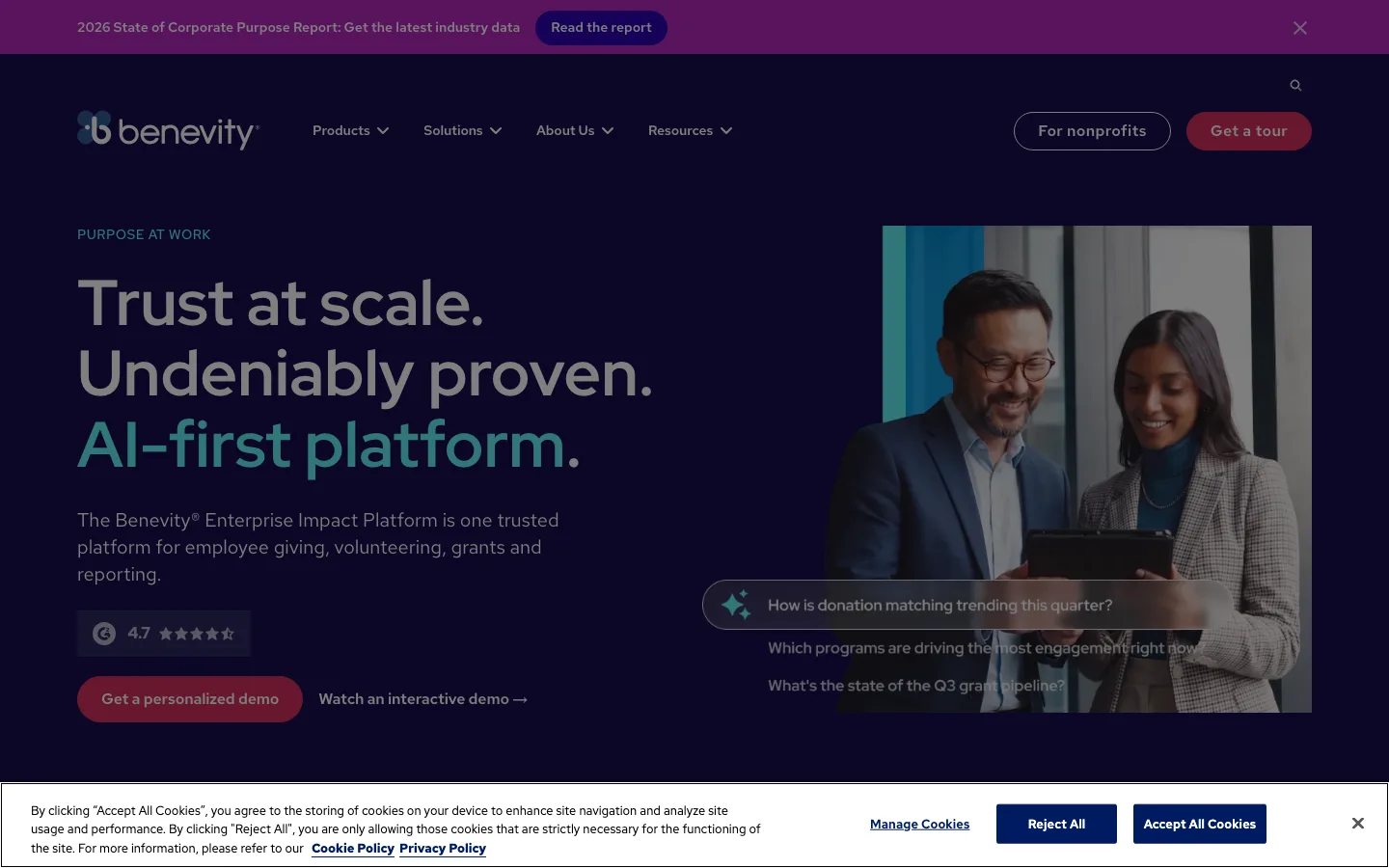 Benevity website