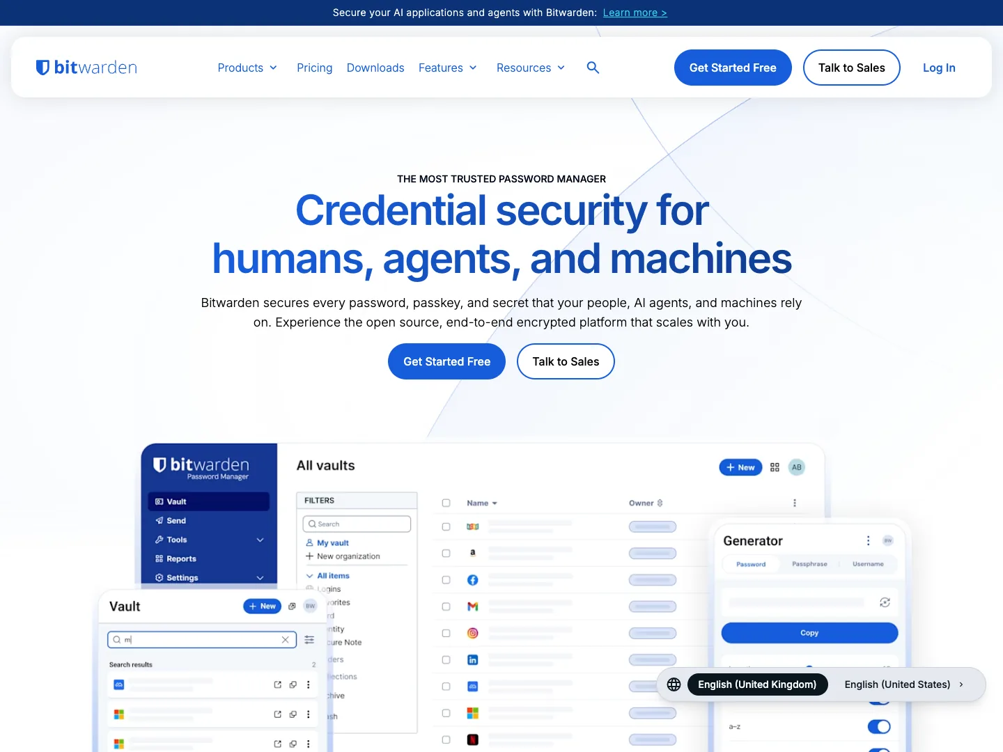 Bitwarden website