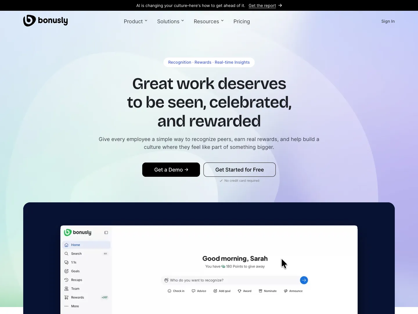 Bonusly website