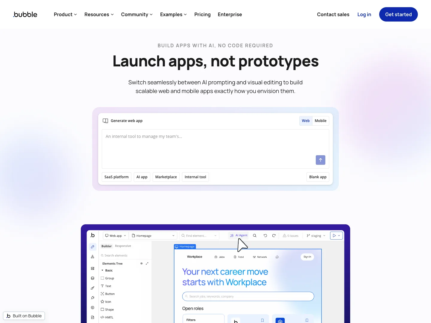 Bubble website