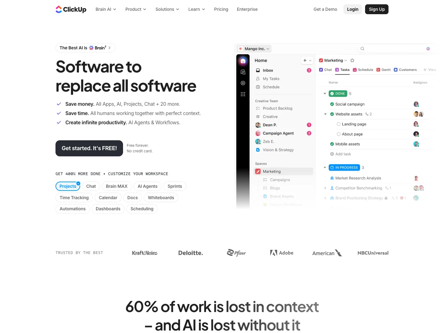 Clickup website
