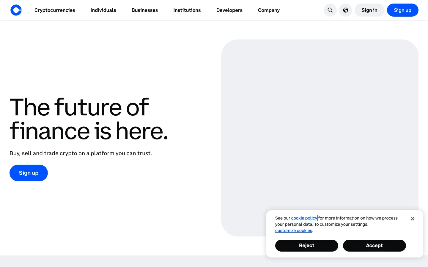Coinbase website