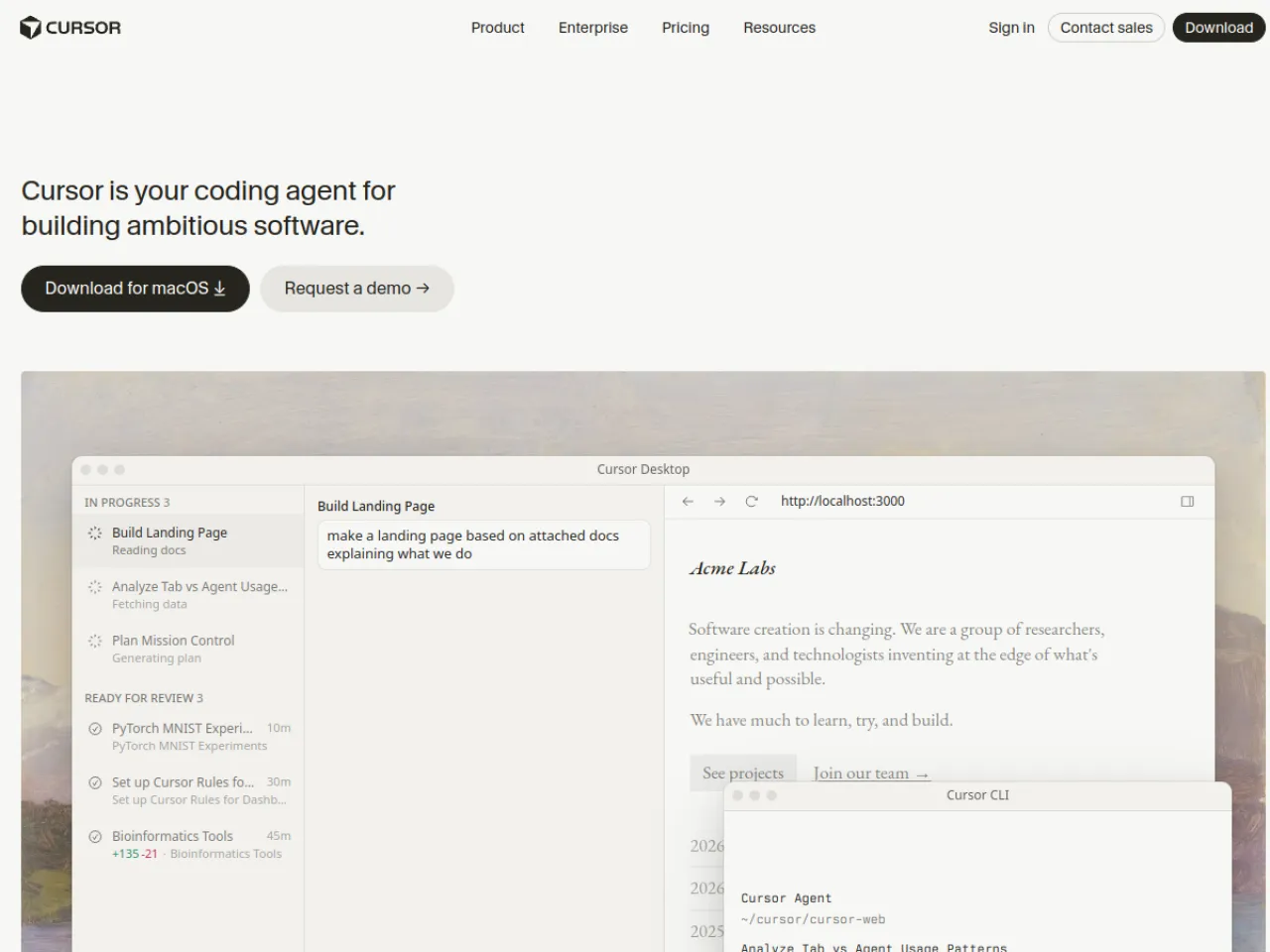 Cursor website