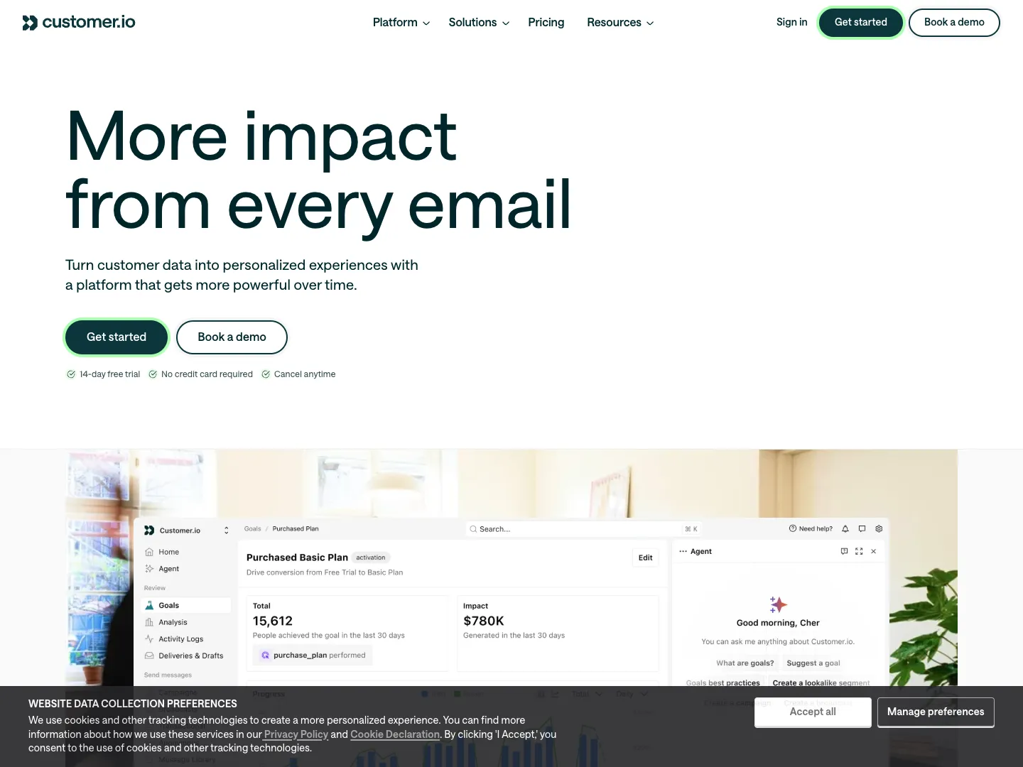 Customer.io website