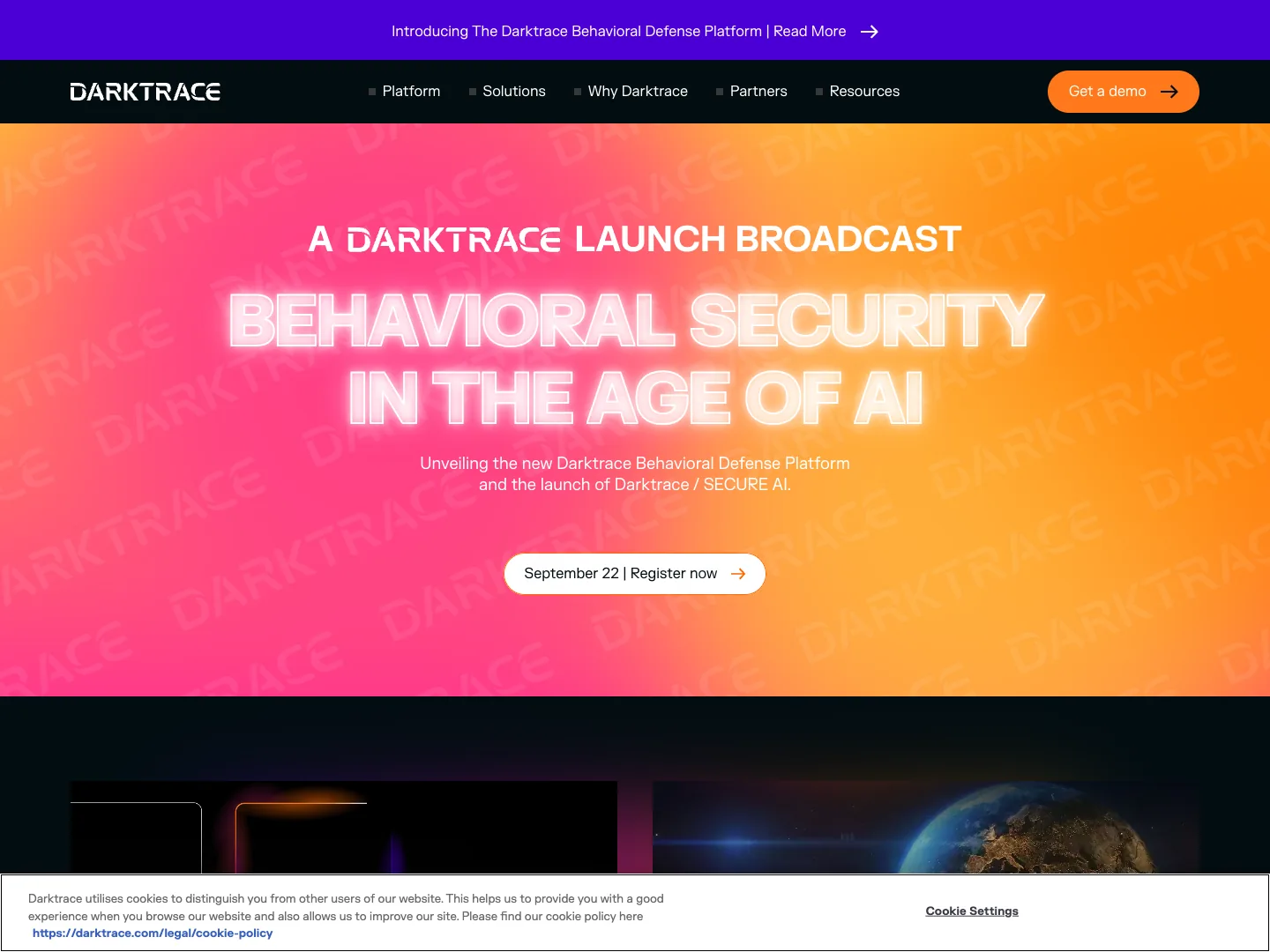 Darktrace website