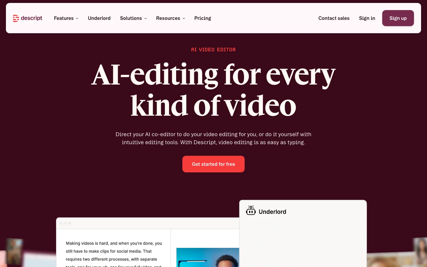 Descript website