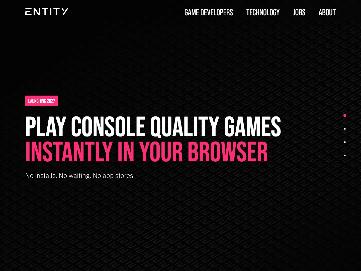 Entity Games website