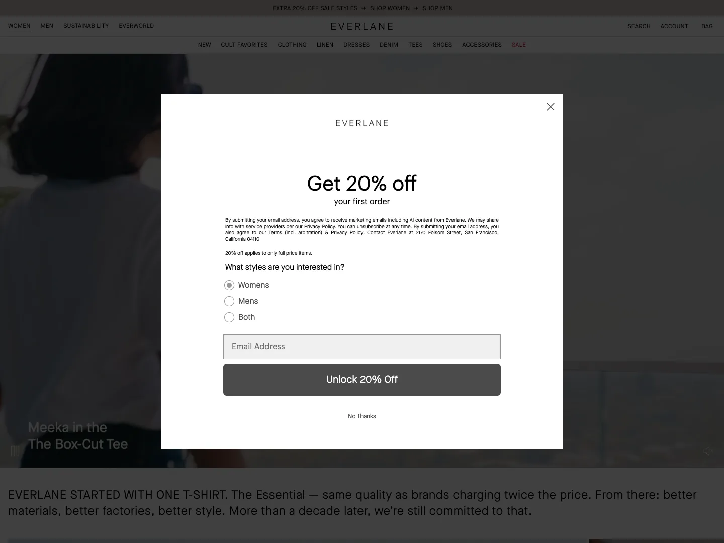 Everlane website