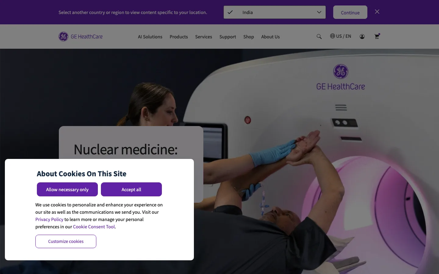GE HealthCare website
