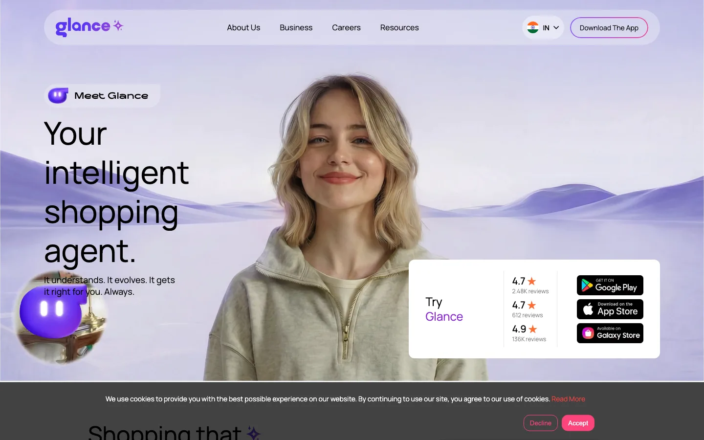 Glance website