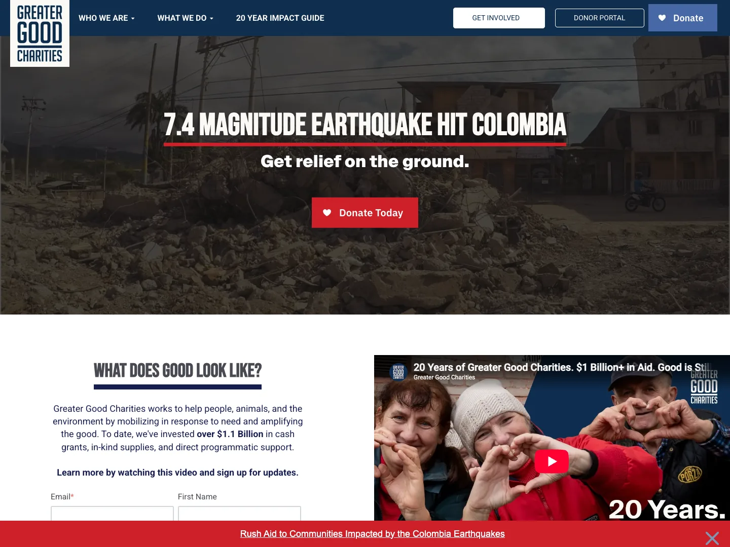 Greater Good Charities website