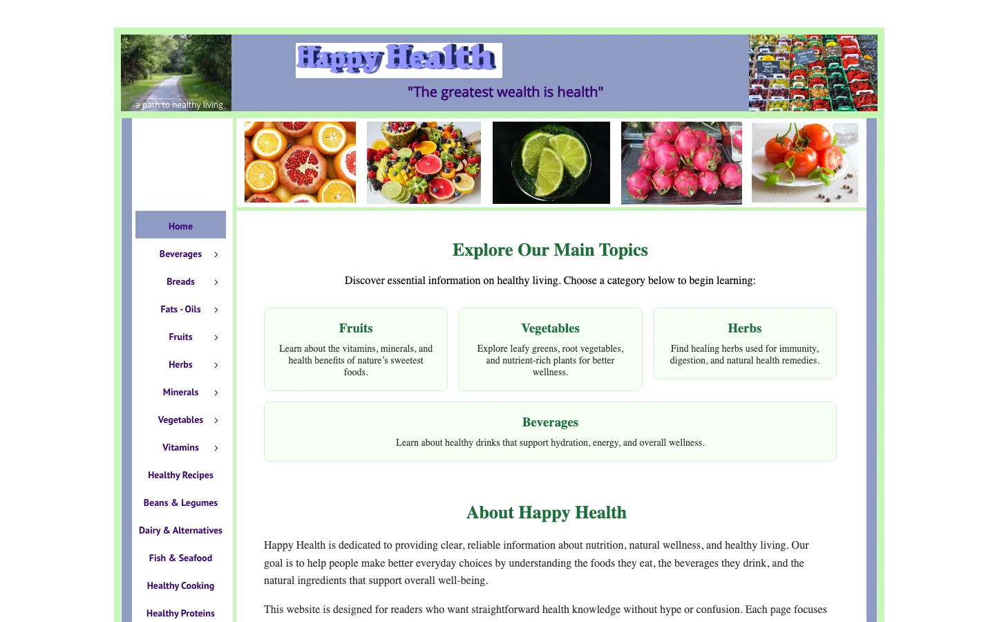 Happy Health website