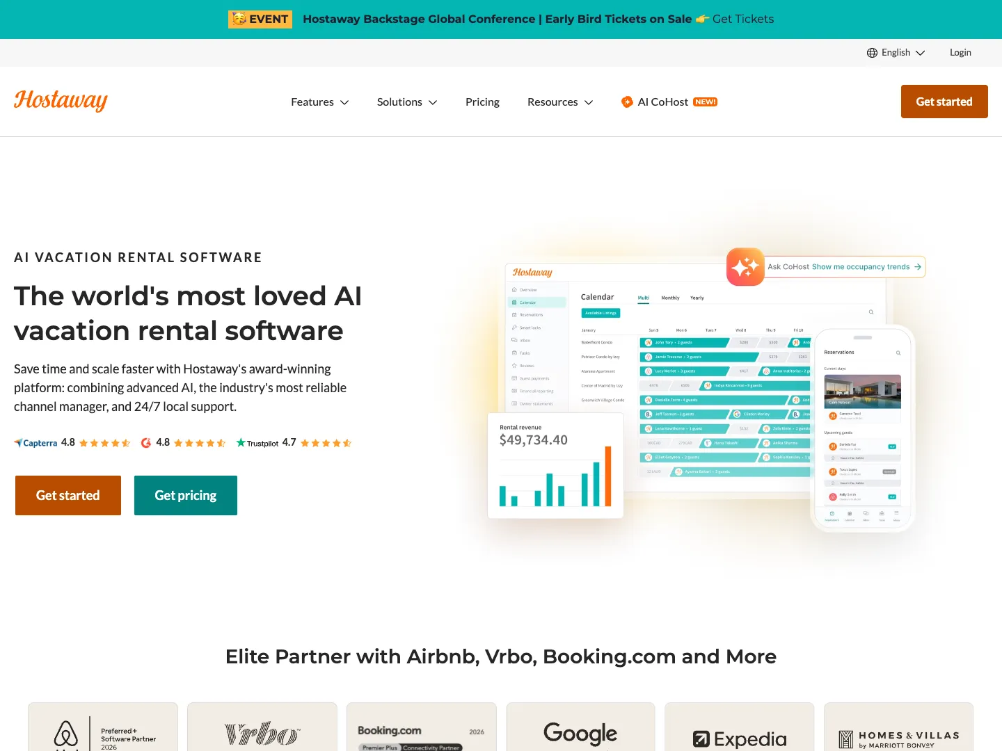 Hostaway website
