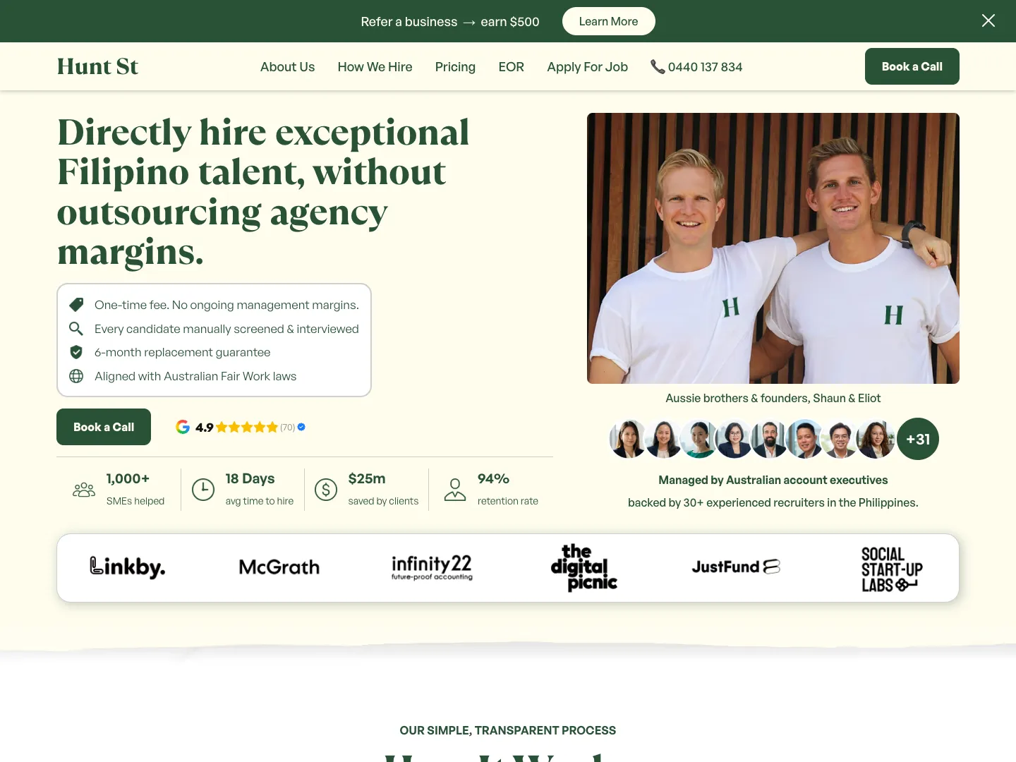 Hunt St website
