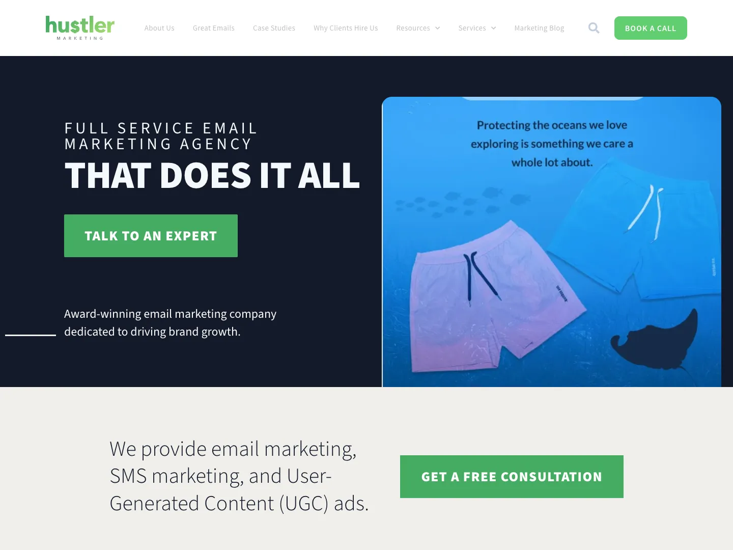 Hustler Marketing website