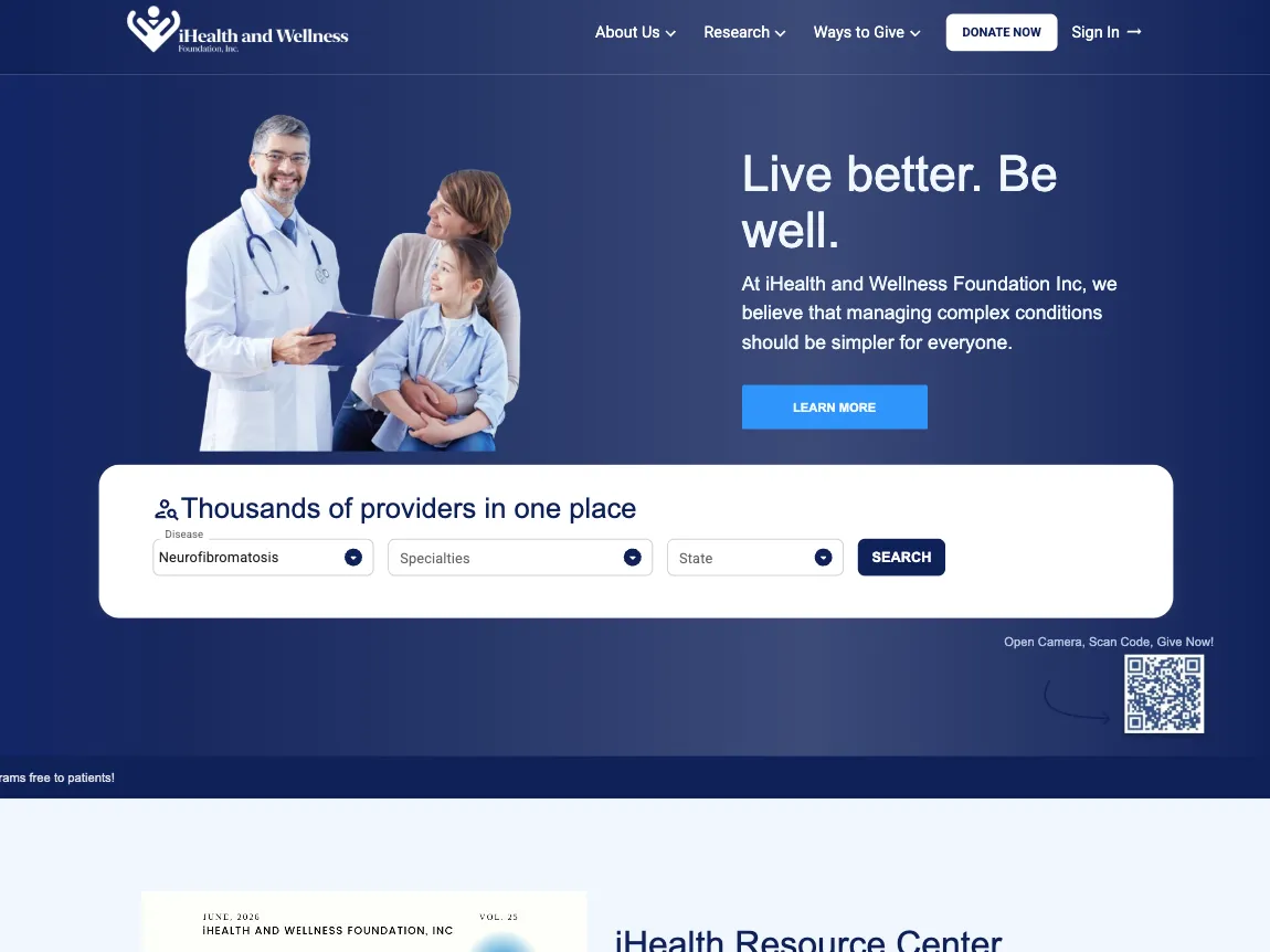iHealth and Wellness Foundation, Inc website