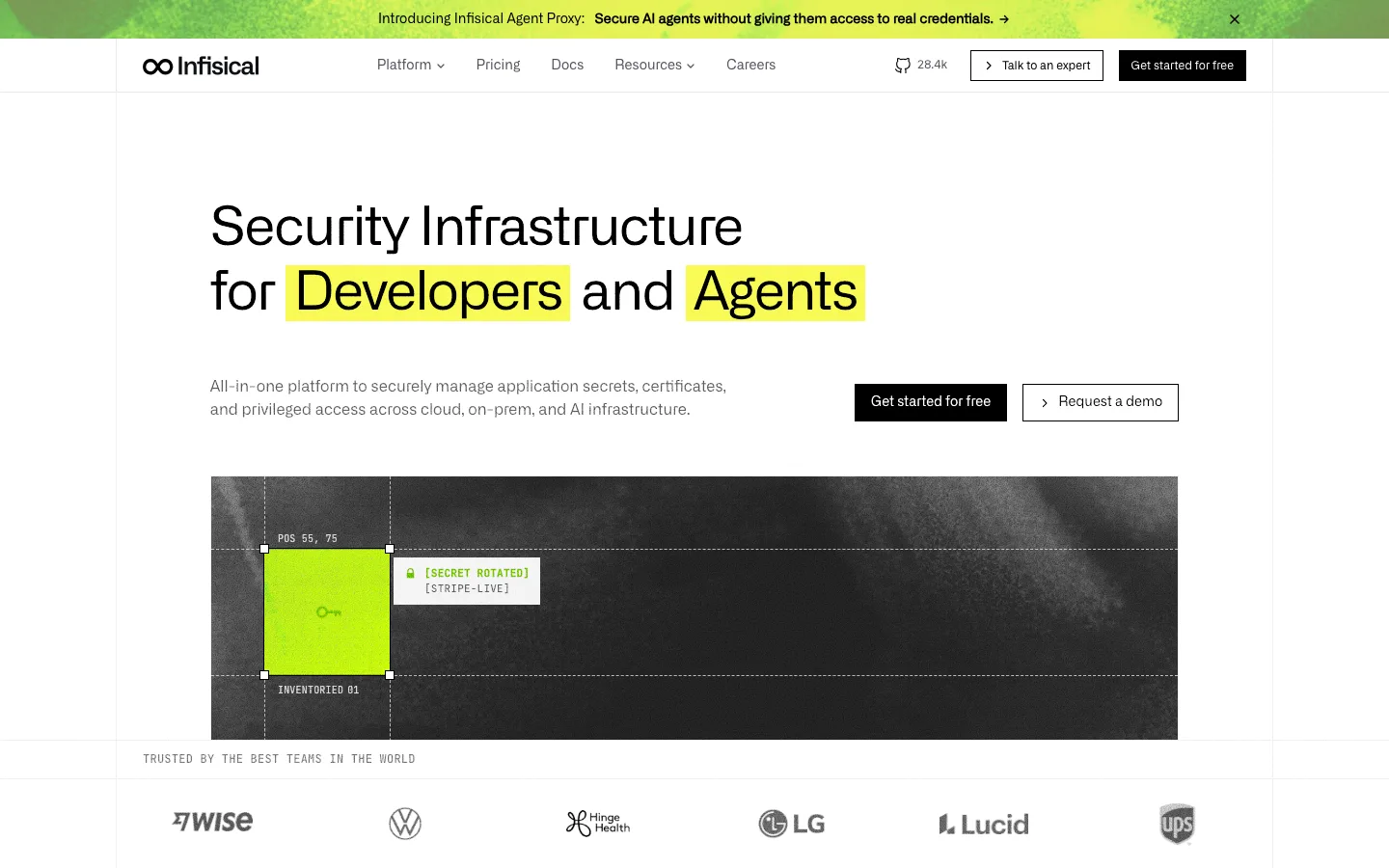 Infisical website