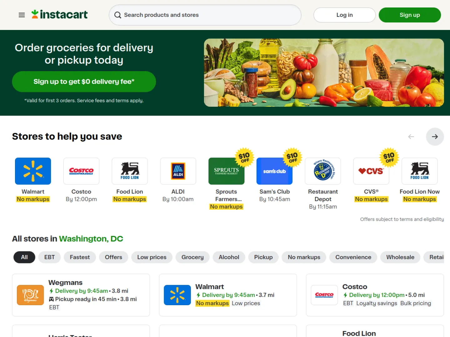 Instacart website