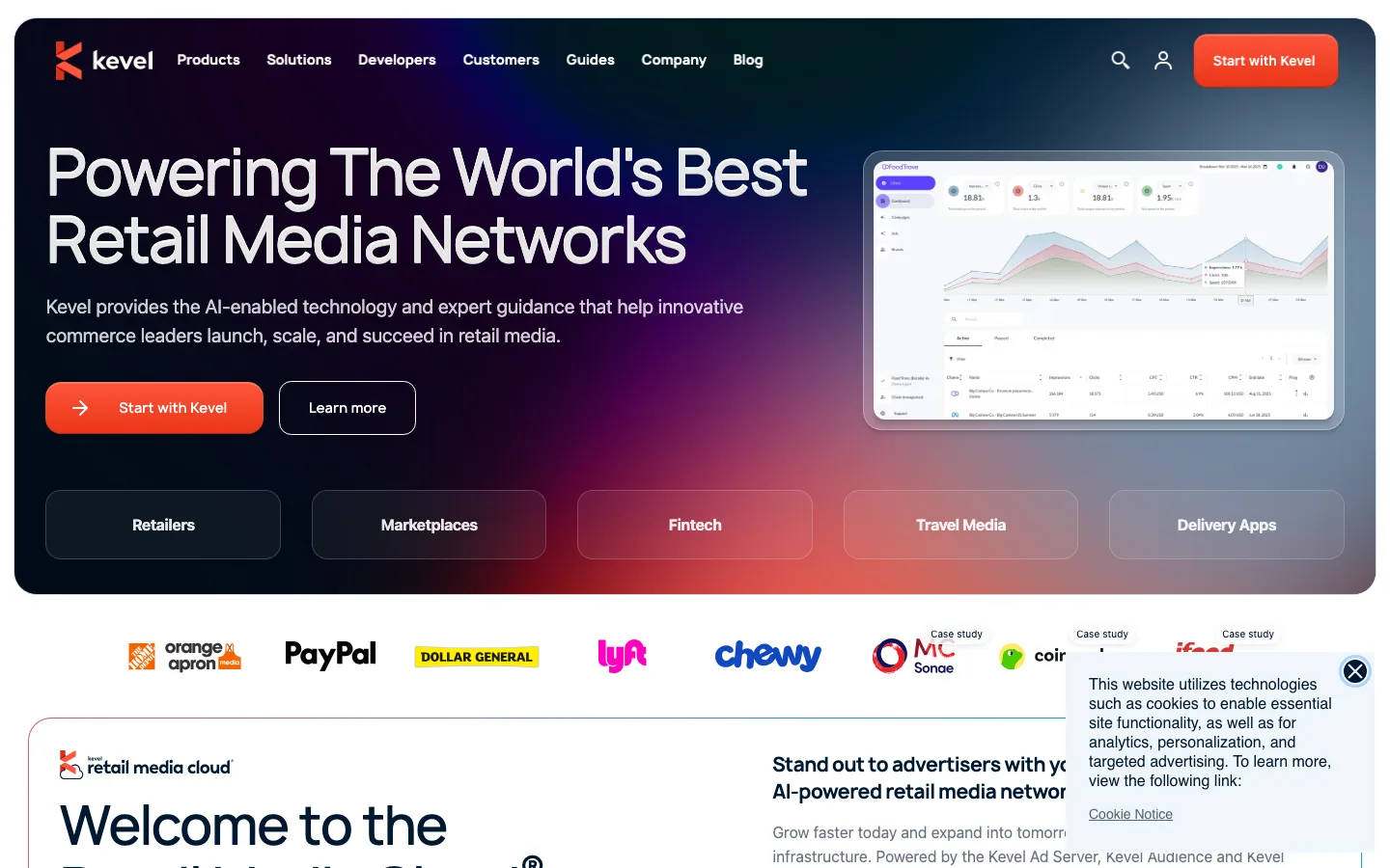 Kevel website