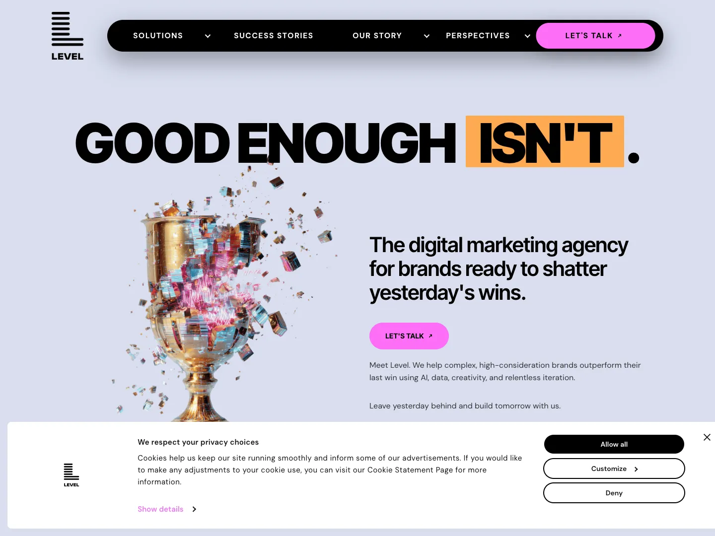 Level Agency website