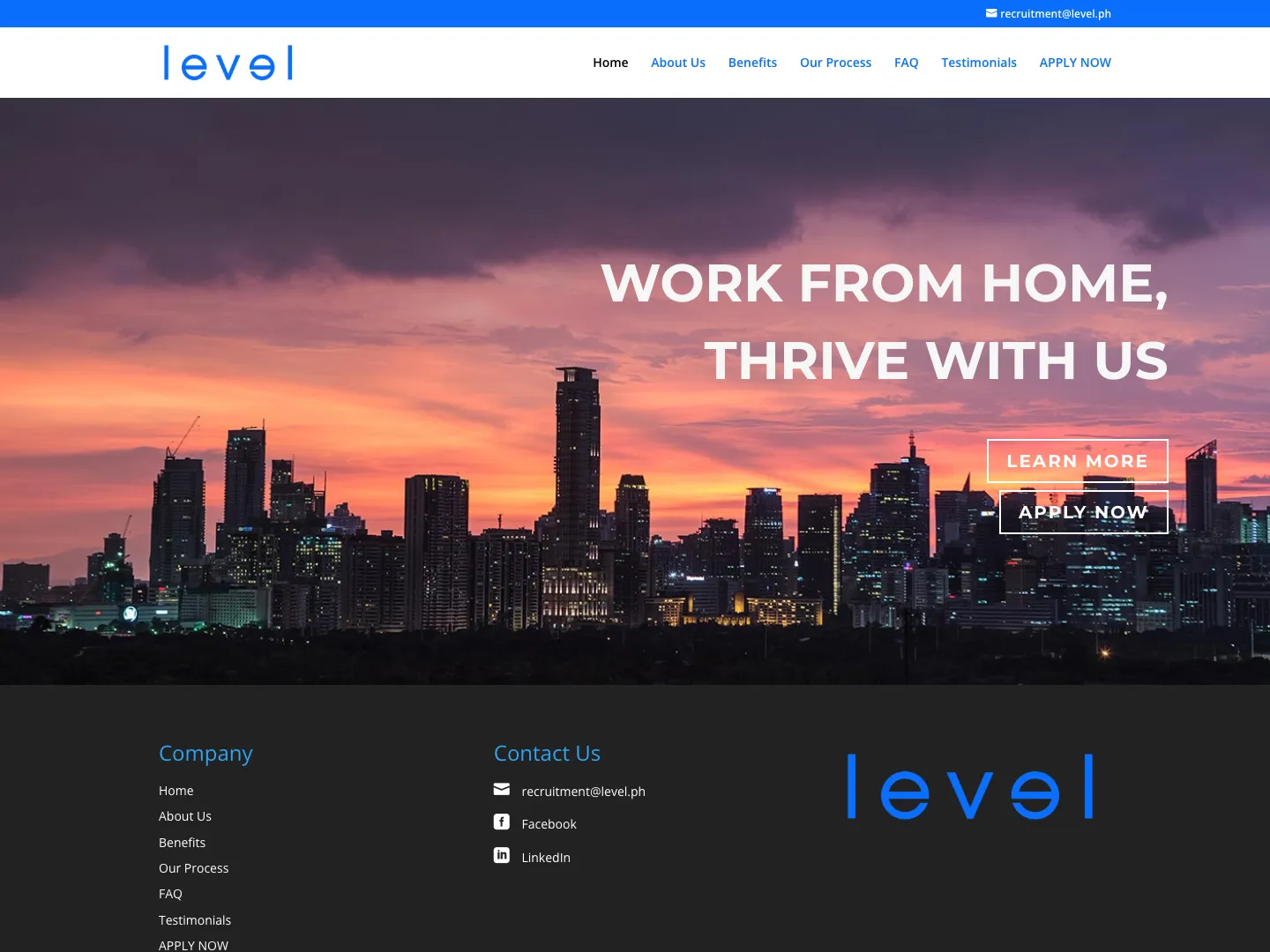 Level - Virtual Specialists website