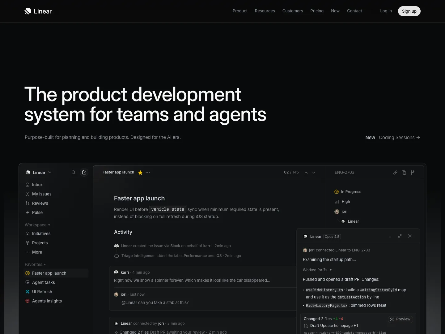 Linear website