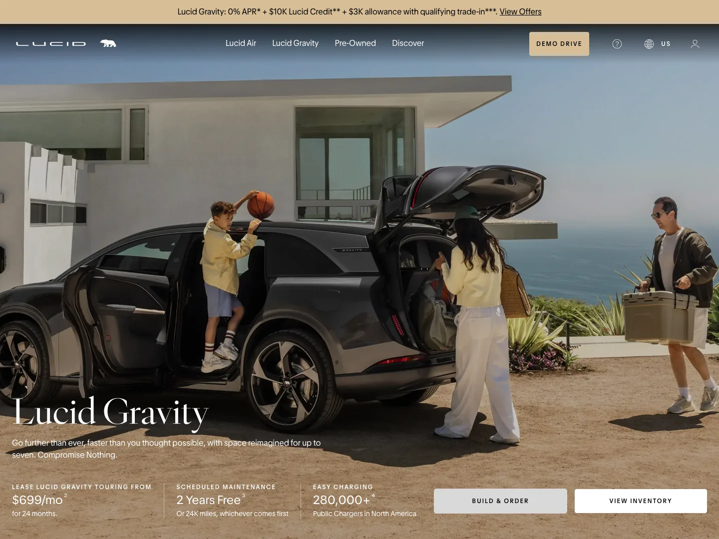 Lucidmotors website