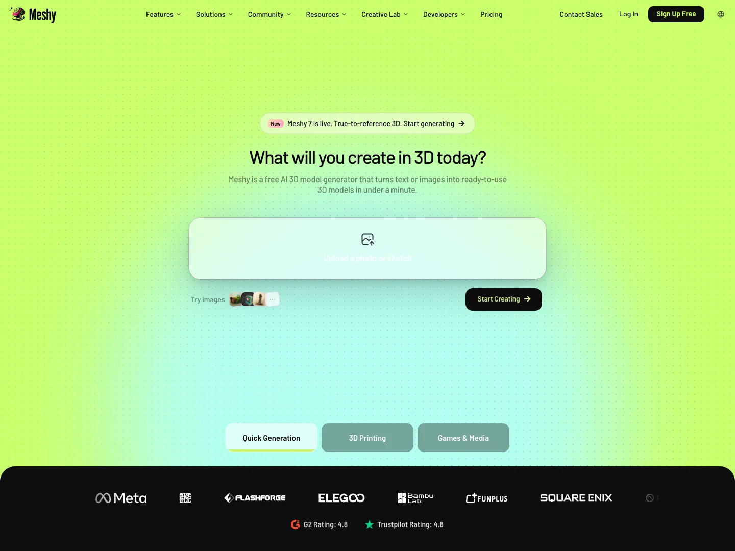 Meshy website