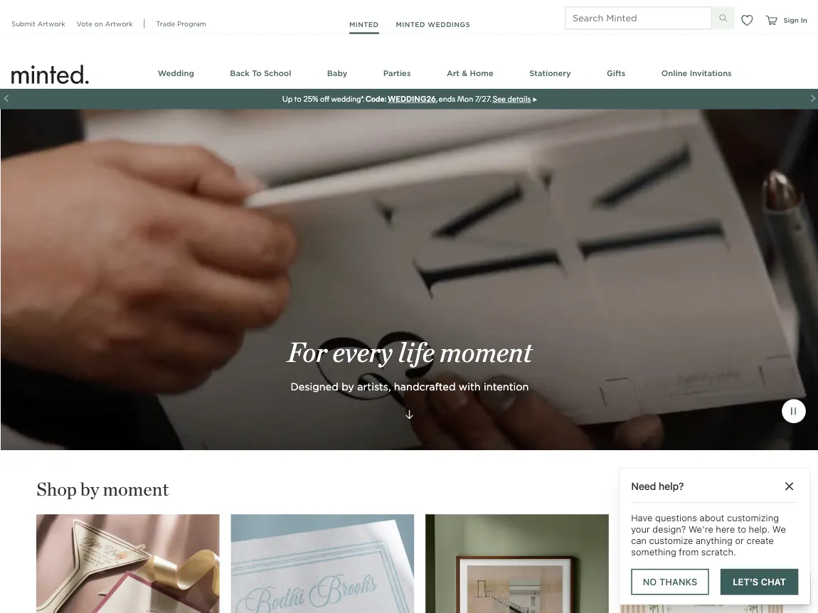 Minted website