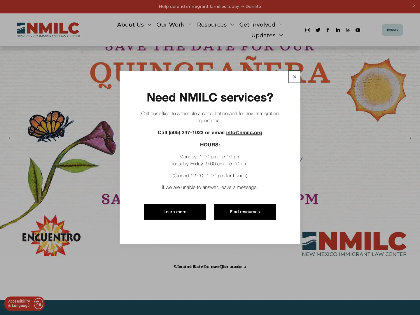 New Mexico Immigrant Law Center website
