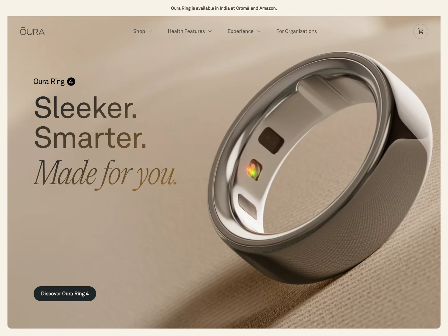 Oura website