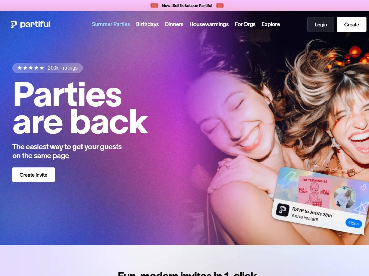 Partiful website