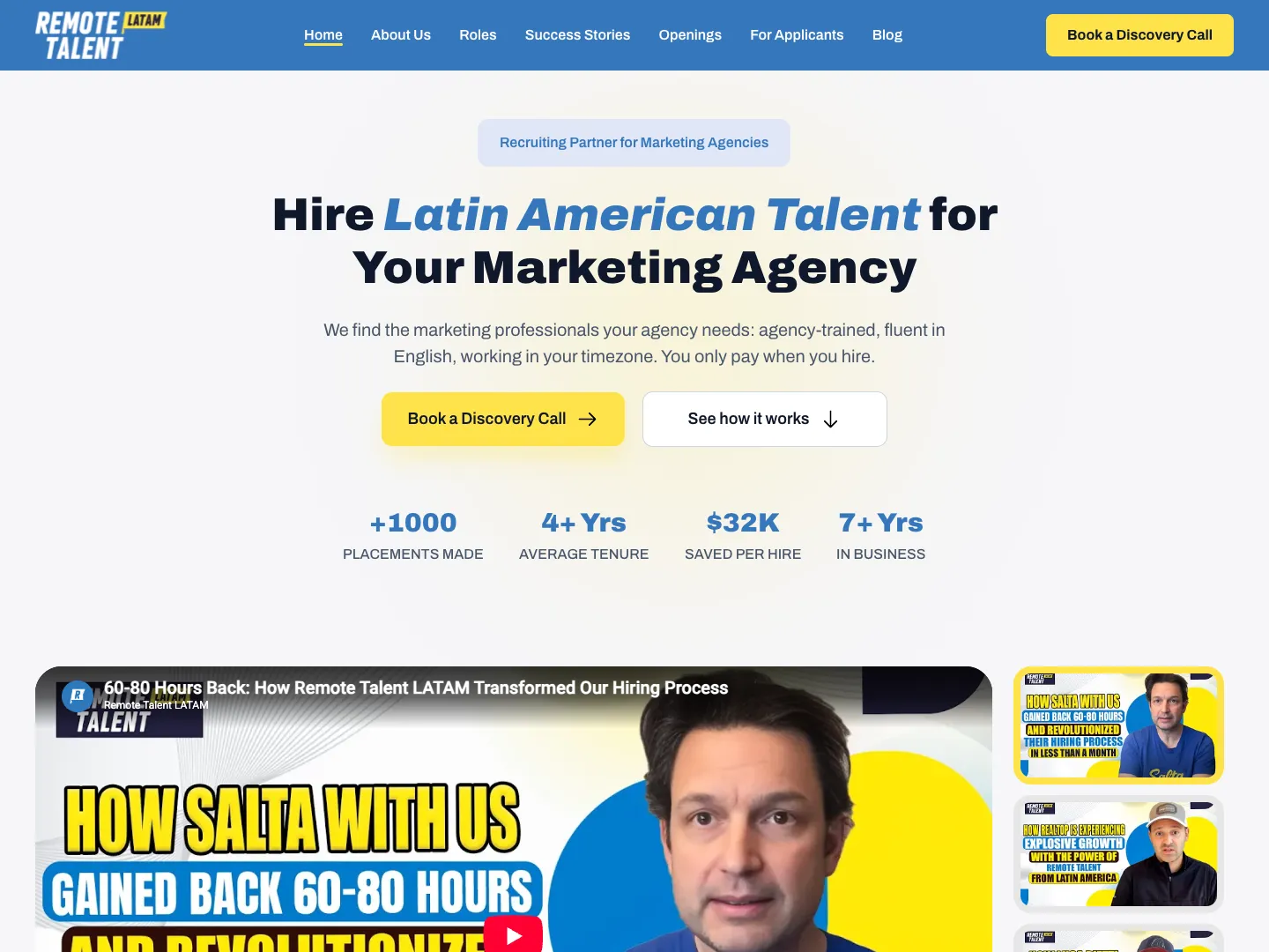 Remote Talent LATAM website