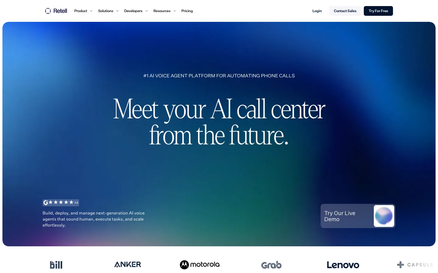 Retell Ai website