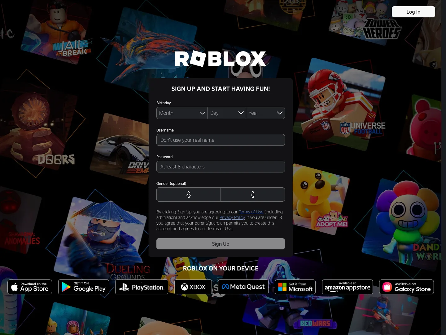Roblox website