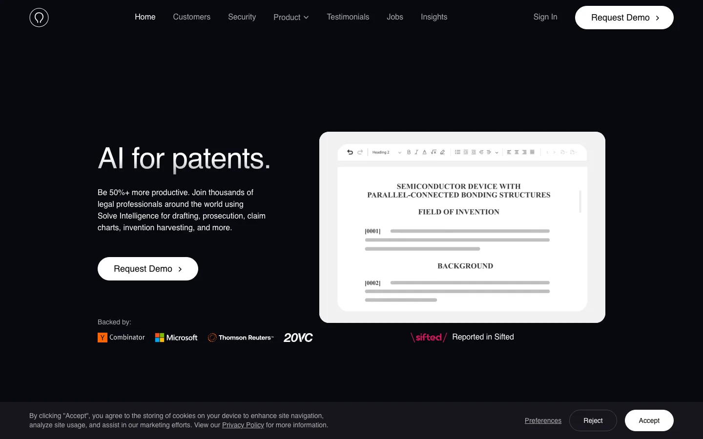 Solveintelligence website
