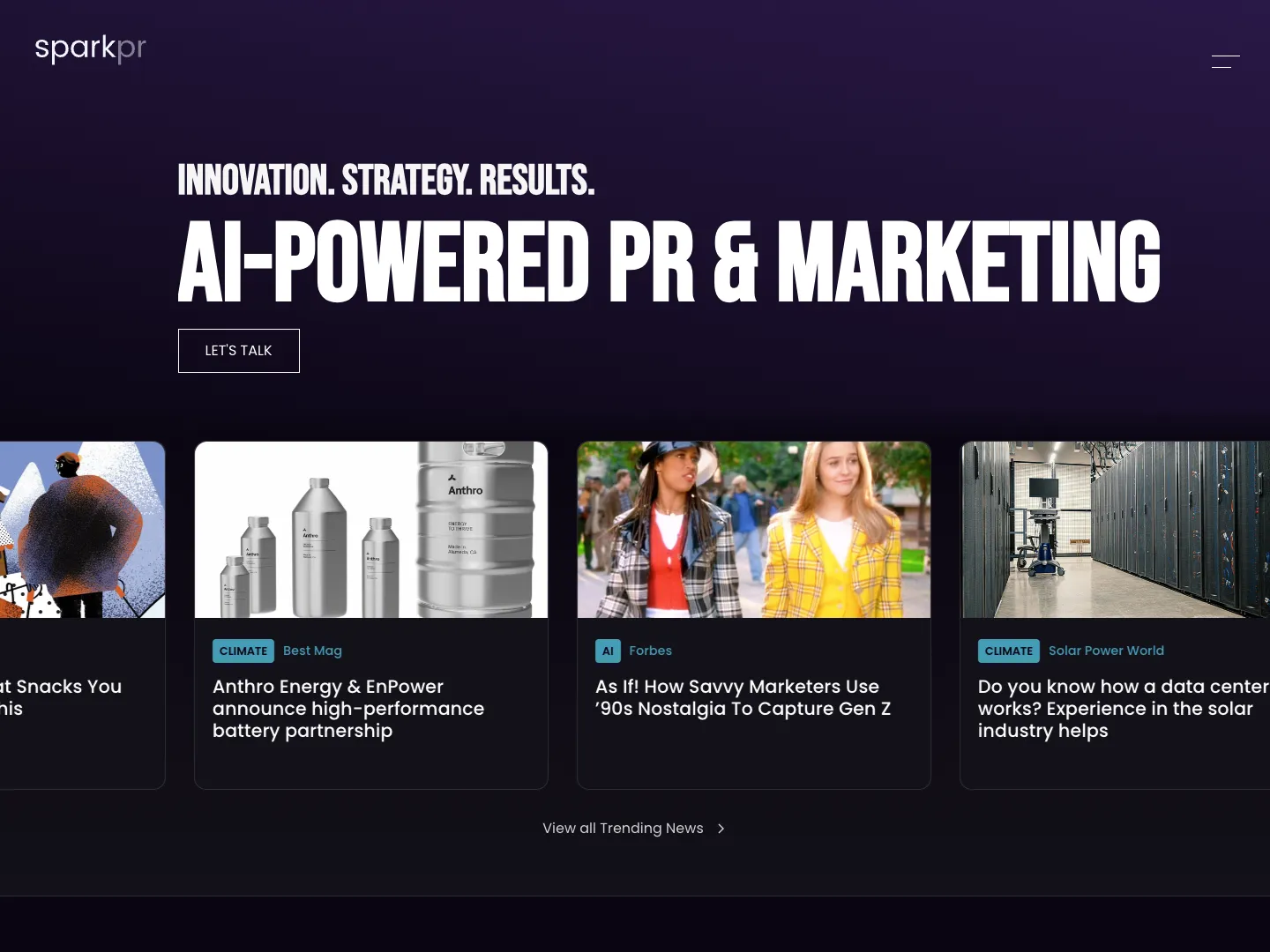 Sparkpr website