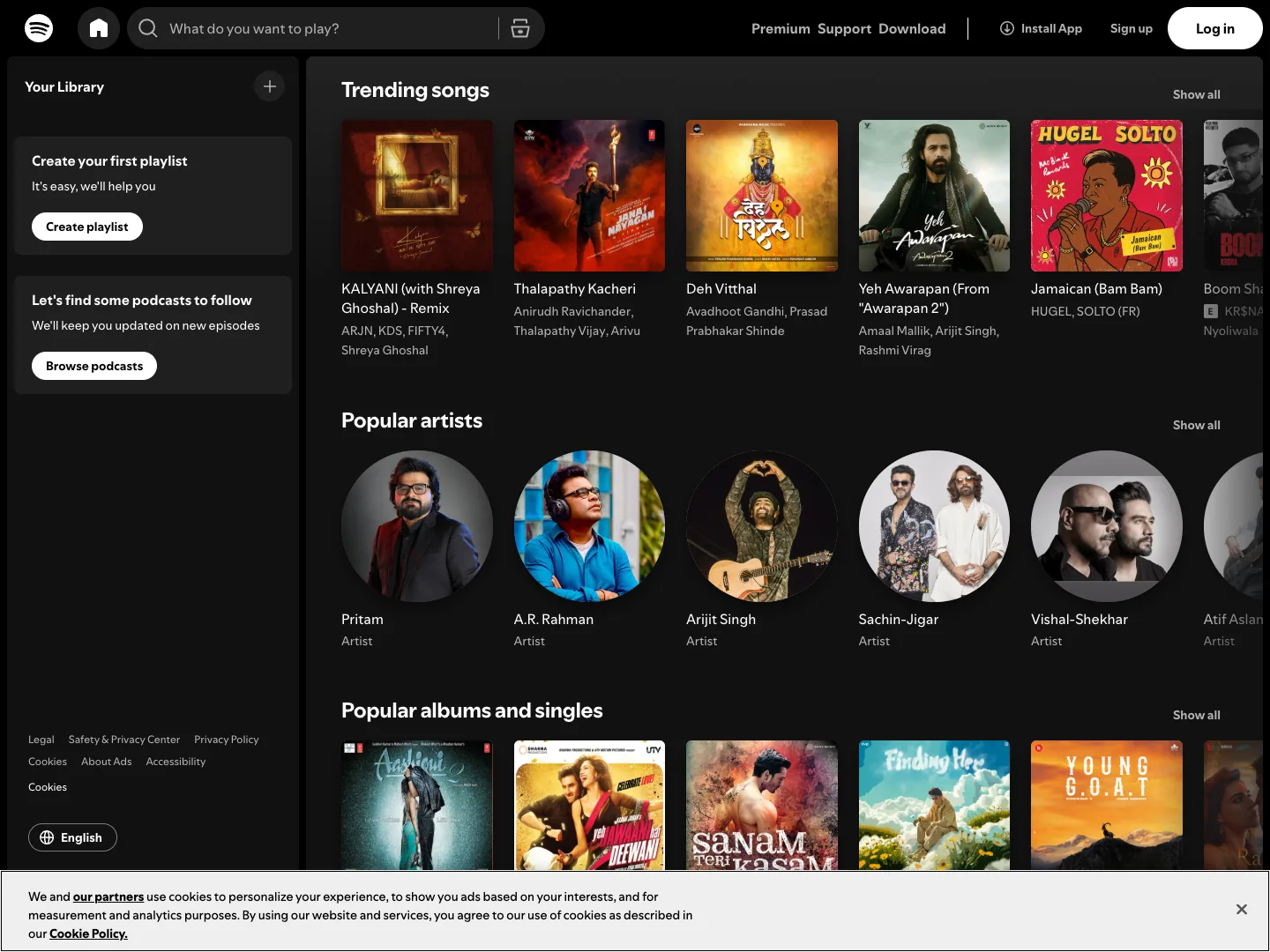 Spotify website