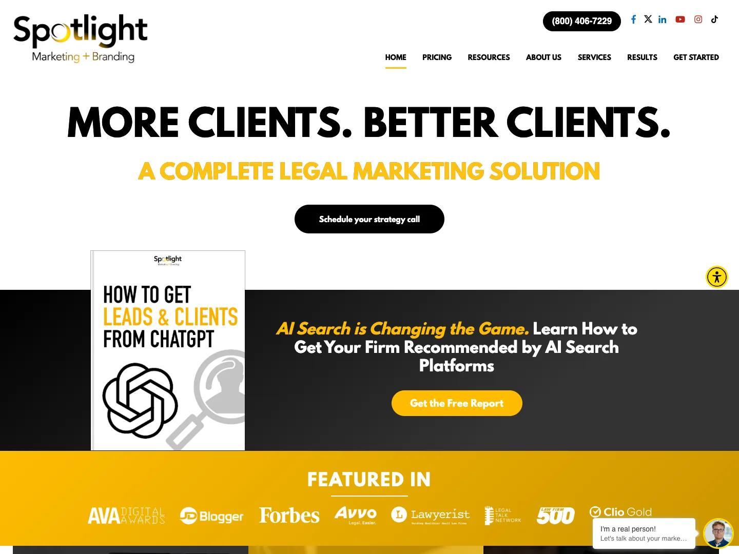 Spotlight Marketing + Branding website