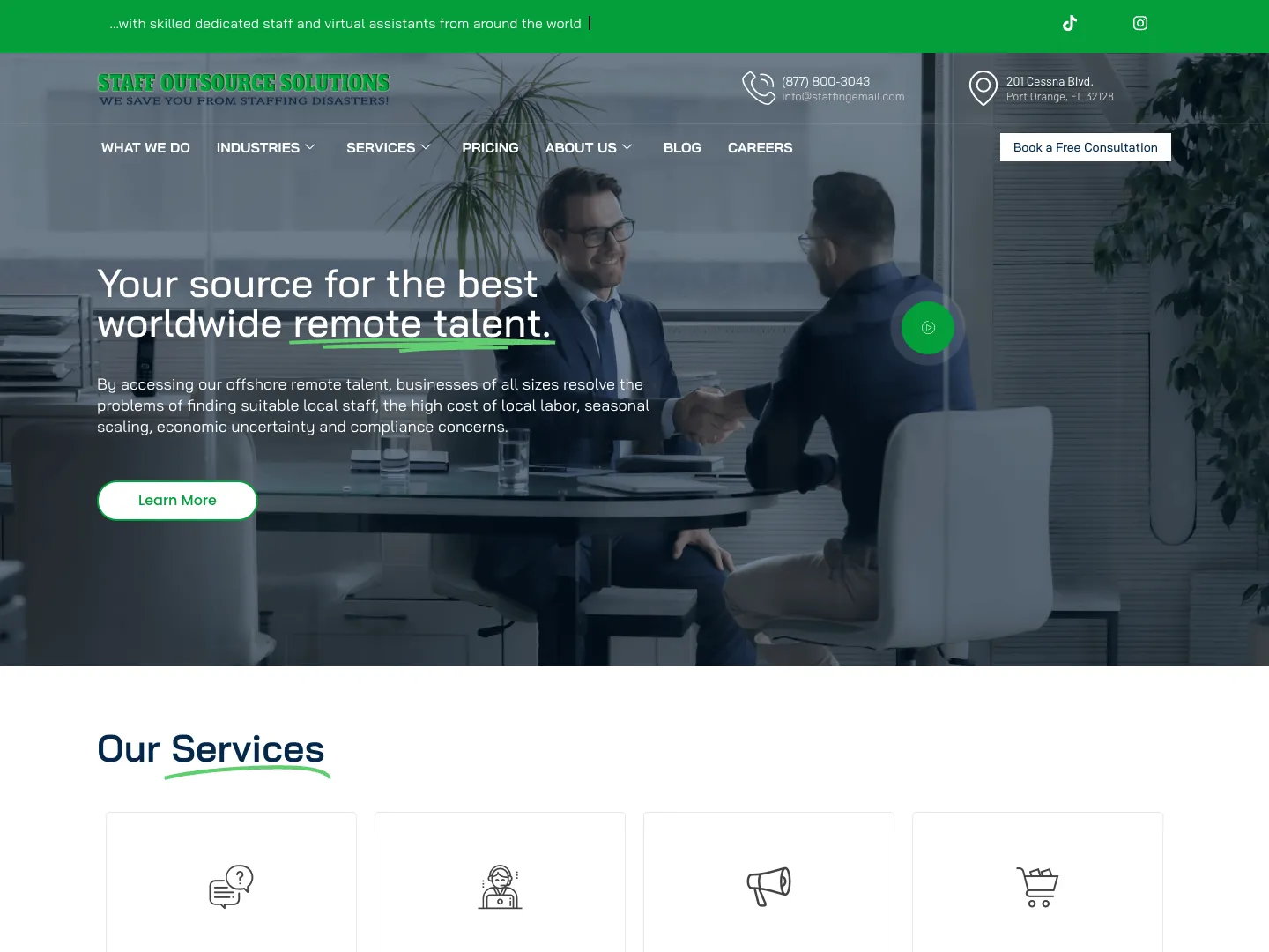 Staff Outsource Solutions website