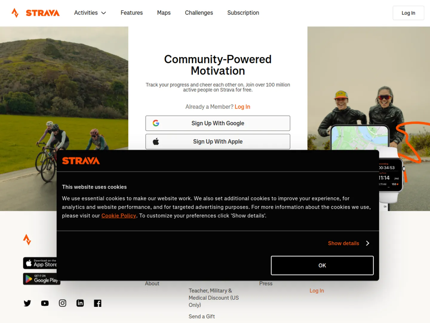 Strava website