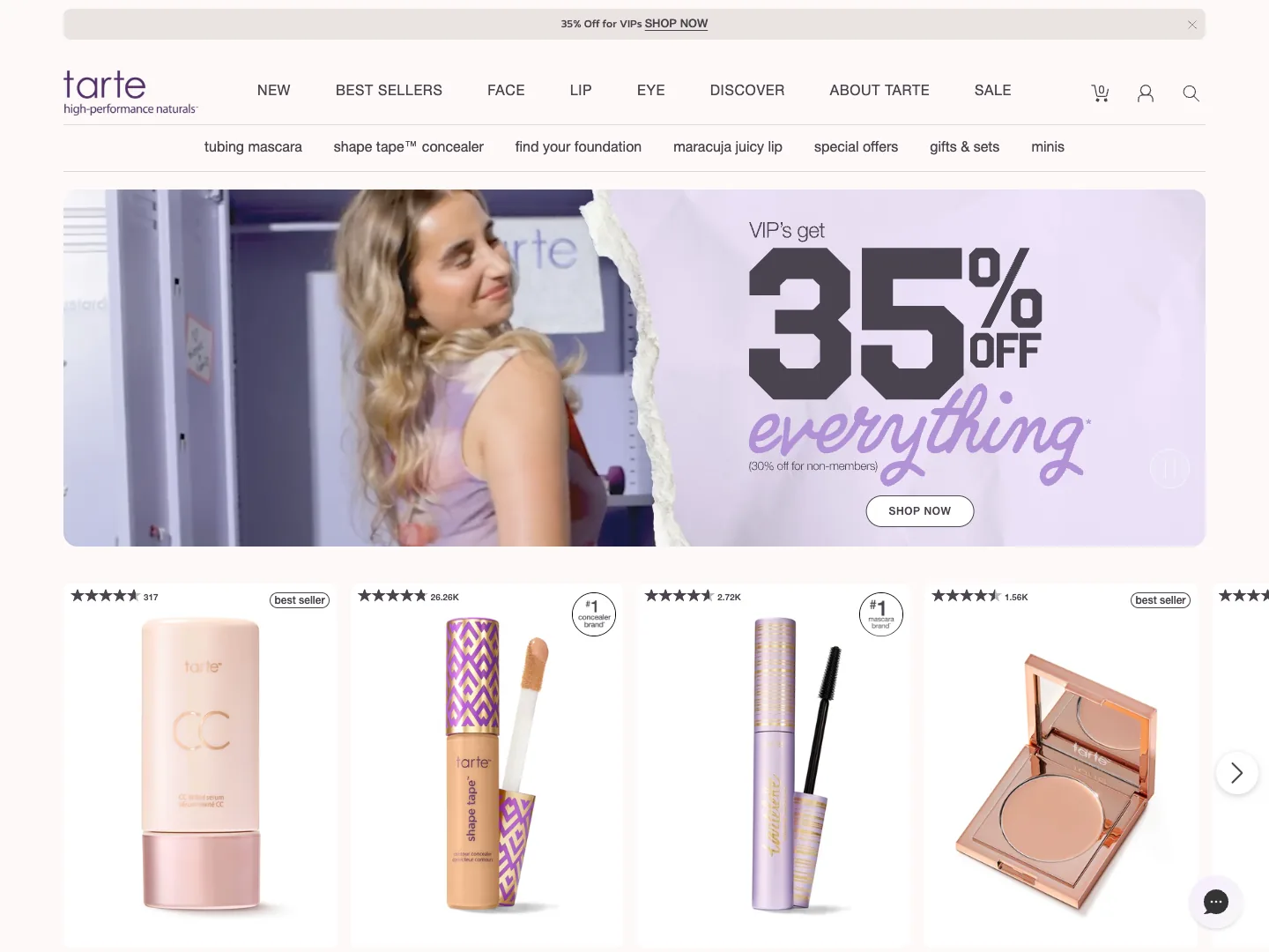 tarte cosmetics website