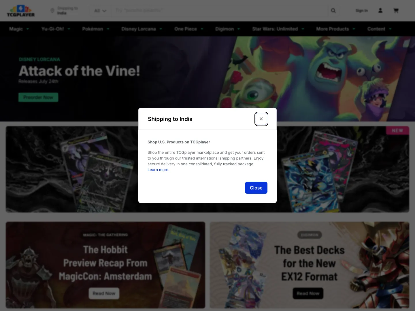 TCGplayer website
