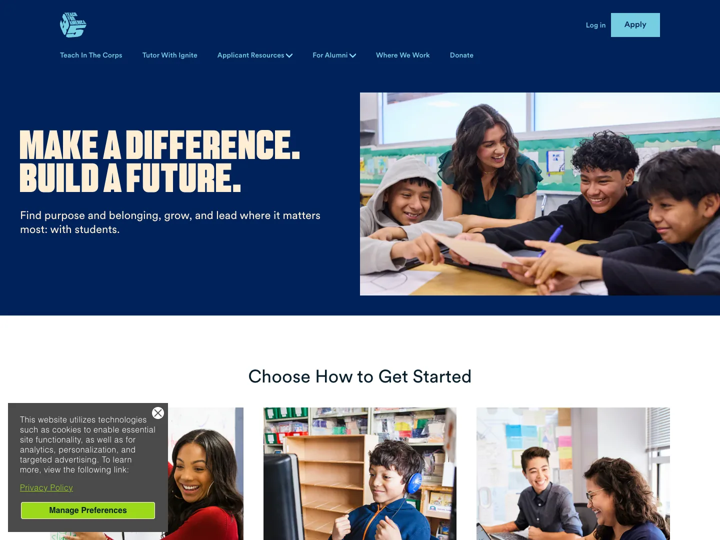 Teach For America website